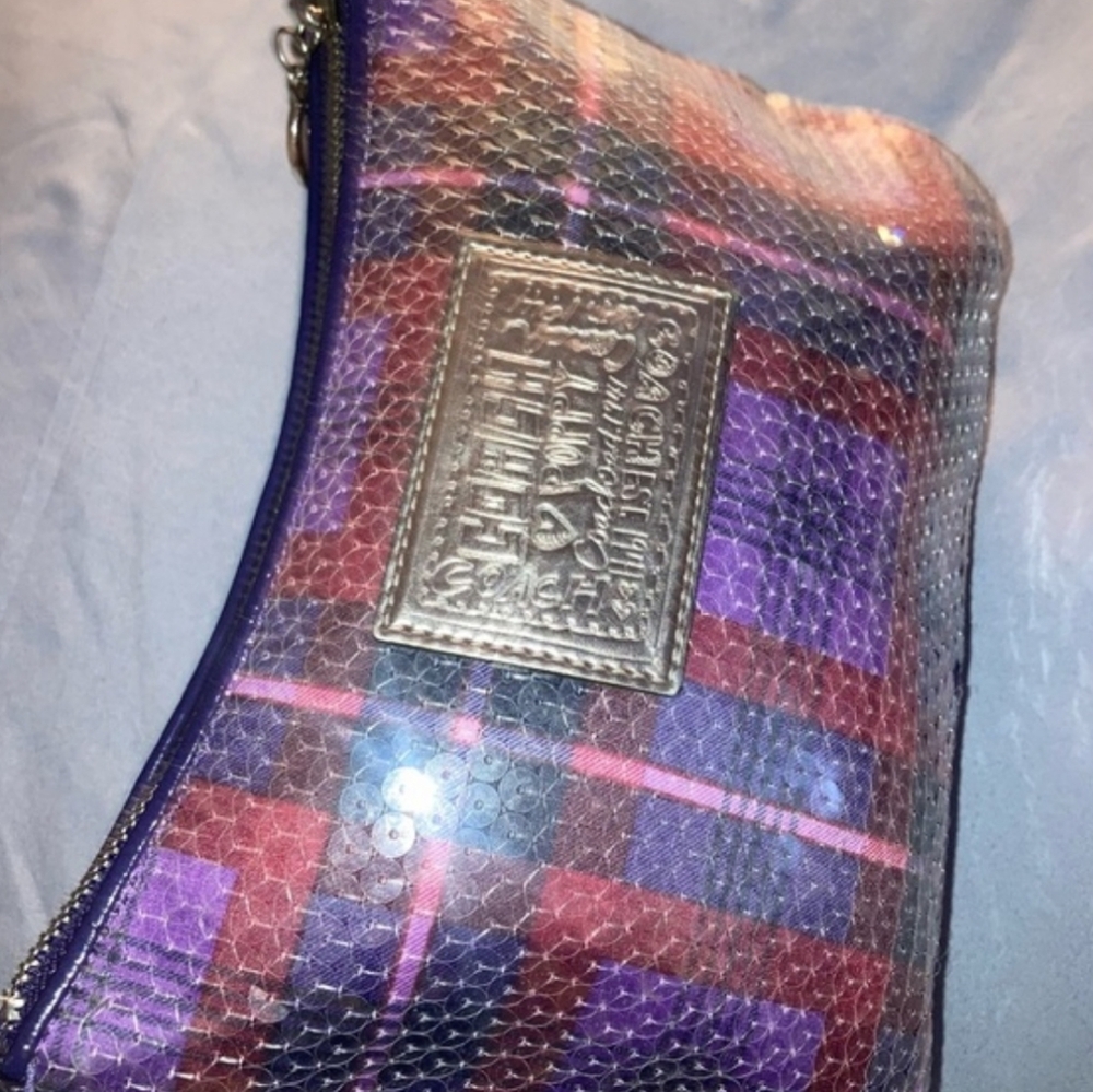 Limited-Edition Coach Poppy Tartan Plaid Small Sequined Shoulder Bag - MSRP $298 - Picture 4 of 15
